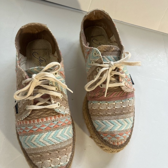 Gaimo Tie Espadrilles Multicolor Low Top Lace Up Aztec Casual Shoes women’s 39 - Picture 11 of 11